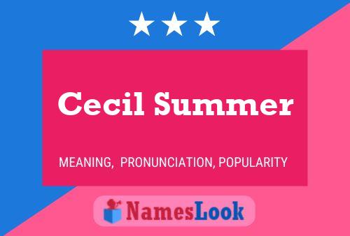 Cecil Summer Namensposter