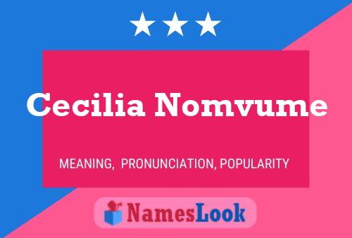 Cecilia Nomvume Namensposter