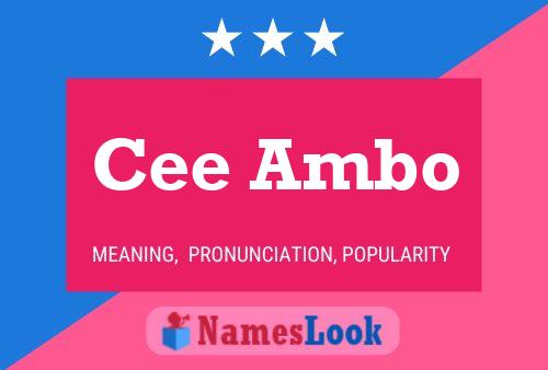 Cee Ambo Namensposter