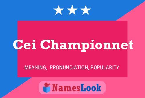 Cei Championnet Namensposter