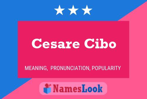 Cesare Cibo Namensposter