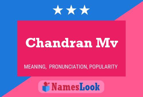 Chandran Mv Namensposter