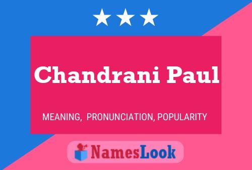 Chandrani Paul Namensposter