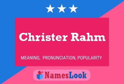 Christer Rahm Namensposter