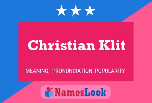 Christian Klit Namensposter