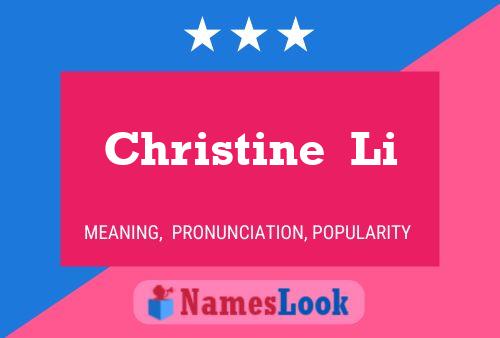 Christine  Li Namensposter