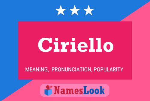 Ciriello Namensposter