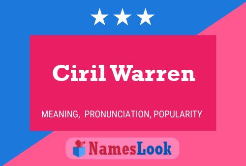 Ciril Warren Namensposter