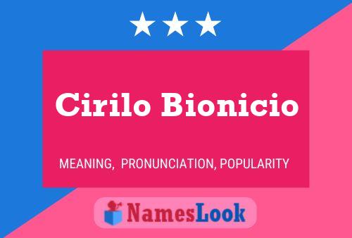 Cirilo Bionicio Namensposter