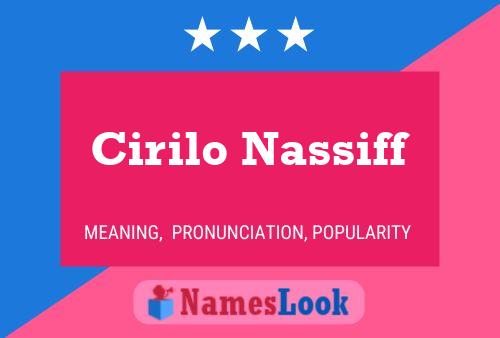 Cirilo Nassiff Namensposter