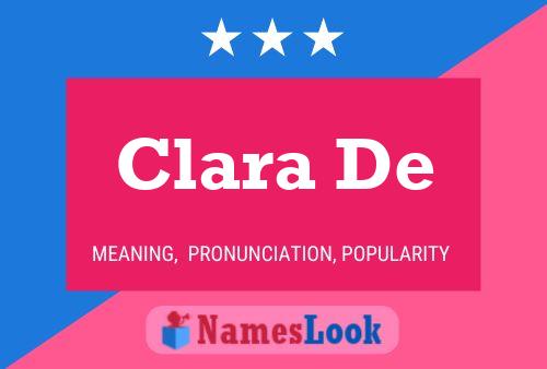 Clara De Namensposter