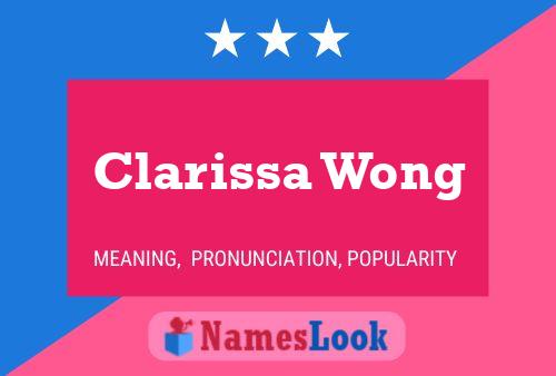 Clarissa Wong Namensposter