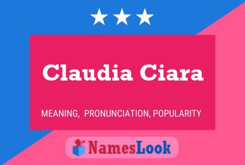 Claudia Ciara Namensposter