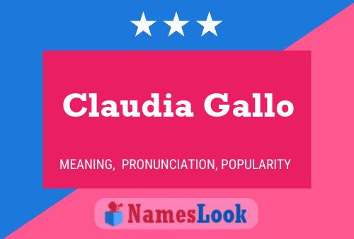 Claudia Gallo Namensposter