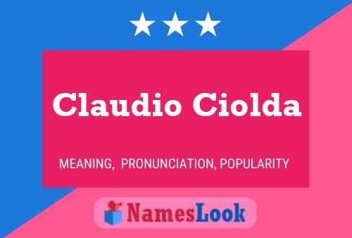 Claudio Ciolda Namensposter