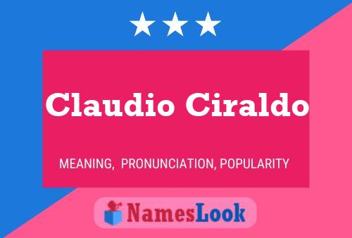 Claudio Ciraldo Namensposter