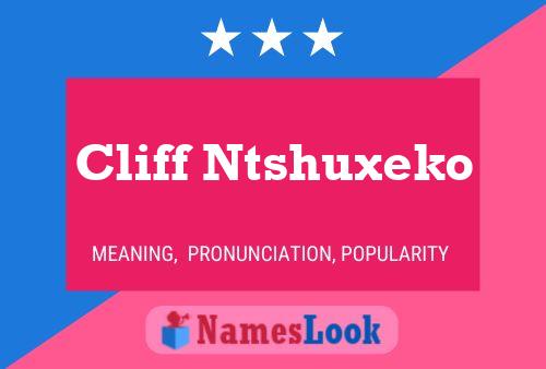 Cliff Ntshuxeko Namensposter