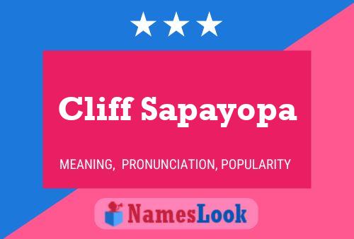 Cliff Sapayopa Namensposter