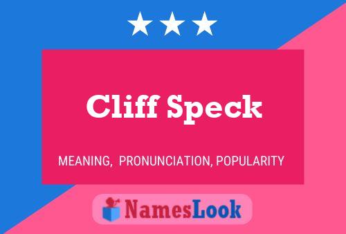 Cliff Speck Namensposter