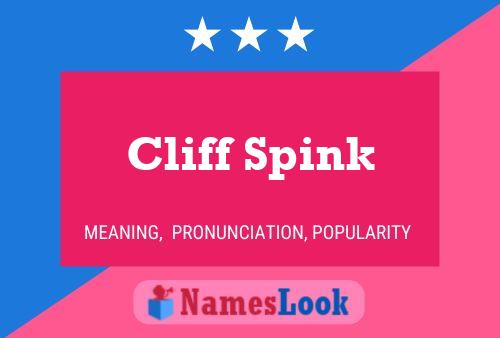 Cliff Spink Namensposter