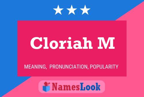 Cloriah M Namensposter