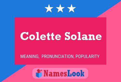 Colette Solane Namensposter