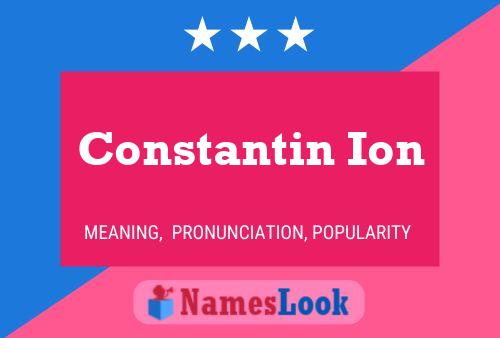 Constantin Ion Namensposter