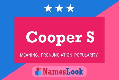 Cooper S Namensposter