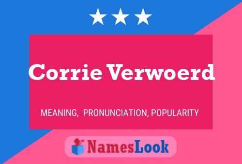 Corrie Verwoerd Namensposter