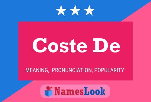 Coste De Namensposter