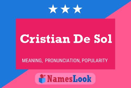 Cristian De Sol Namensposter