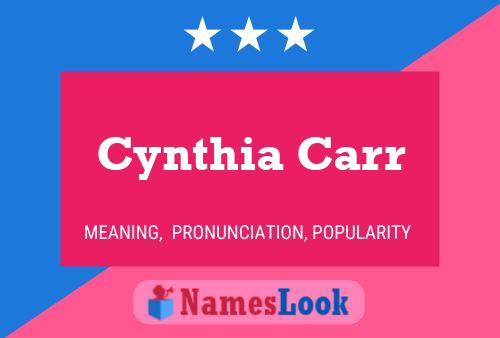 Cynthia Carr Namensposter