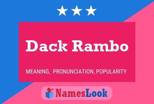 Dack Rambo Namensposter