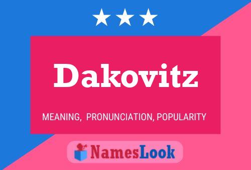 Dakovitz Namensposter