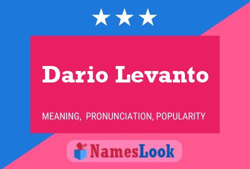 Dario Levanto Namensposter