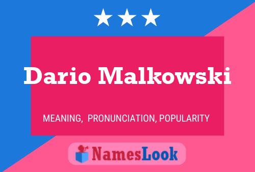 Dario Malkowski Namensposter