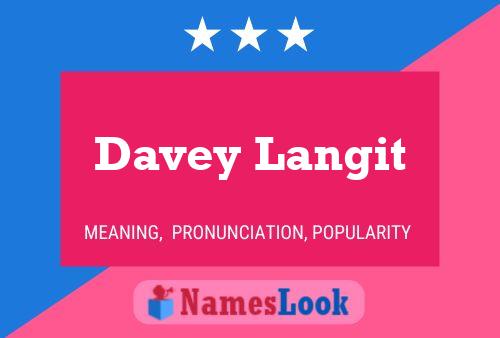 Davey Langit Namensposter