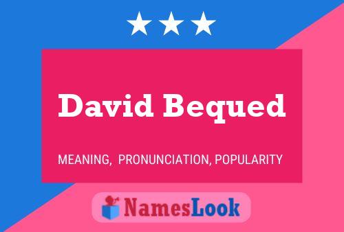 David Bequed Namensposter