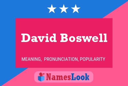 David Boswell Namensposter