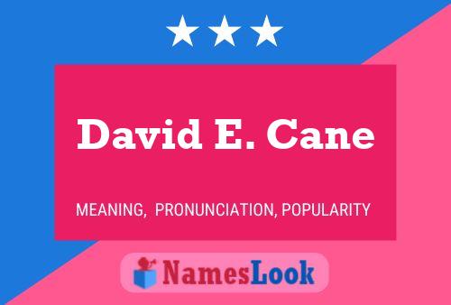 David E. Cane Namensposter