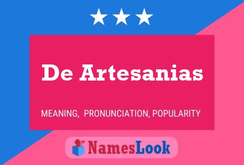 De Artesanias Namensposter