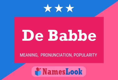 De Babbe Namensposter