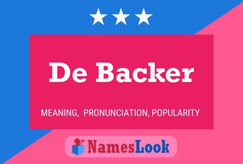 De Backer Namensposter