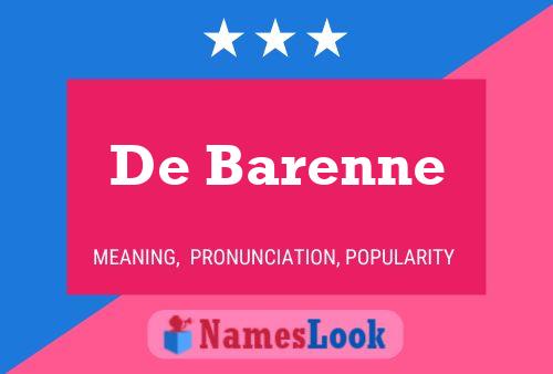 De Barenne Namensposter