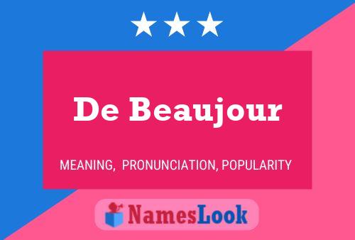 De Beaujour Namensposter