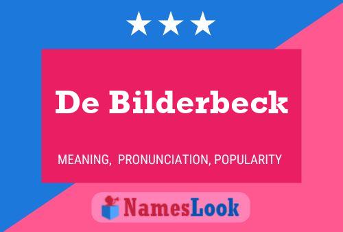 De Bilderbeck Namensposter