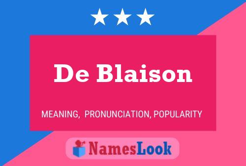 De Blaison Namensposter