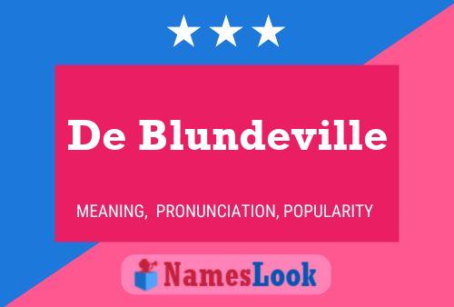 De Blundeville Namensposter