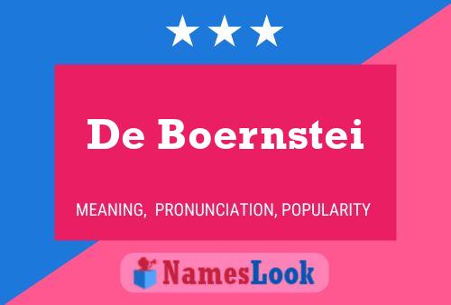 De Boernstei Namensposter