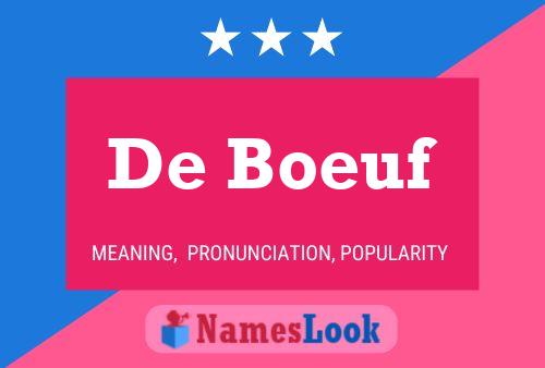 De Boeuf Namensposter